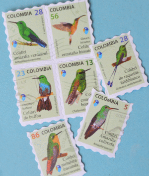 ESTAMPILLAS COLIBRÍS