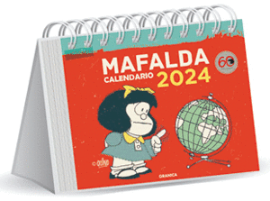 MAFALDA 2024, CALENDARIO ESCRITORIO ROJO
