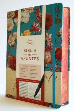 BIBLIA APUNTES TAPA DURA EDICIÓN MUJERES FLORES AZUL